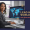 Real HR leader at a global workforce dashboard with a world map and diverse team profiles, preparing for the HRCI GPHR Global HR certification