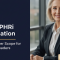 SPHRi certification value banner showing a senior HR leader at a modern office desk beside HRCI SPHRi credential text