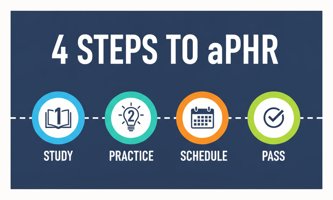 Four steps to aPHR: study, practice, schedule, pass
